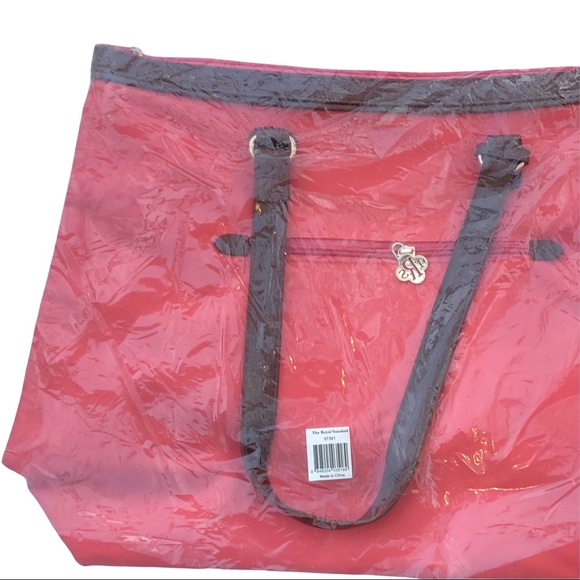 NWT Coral Tote Faux Leather Straps Gold Hardware - Picture 4 of 8